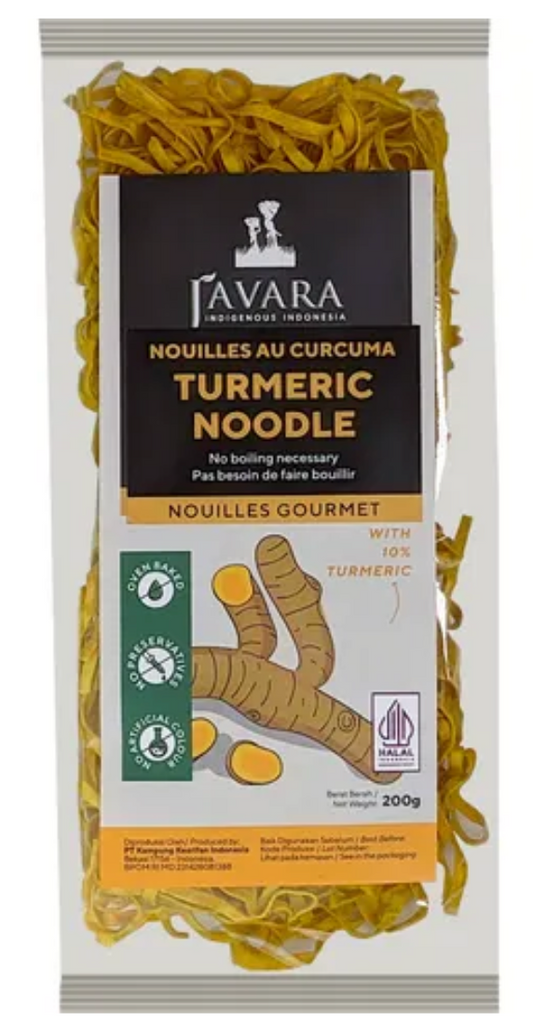 1 Case, 12 Pack - JAVARA NOODLE TURMERIC 200G