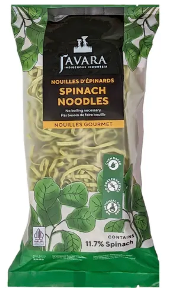 1 Case, 12 Pack - JAVARA NOODLE SPINACH 200G