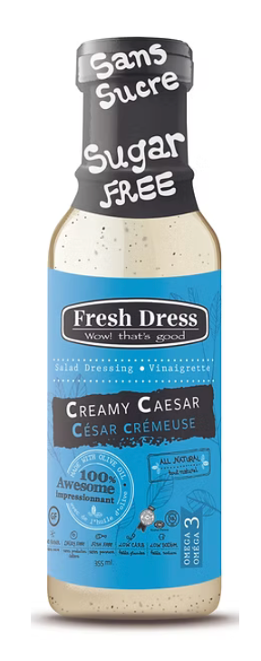 1 Case 12 Pack, FRESH DRESS All Natural Salad Dressings Creamy Caesar